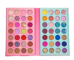 OMG Latest 56 colors luxury private label highly pigmented Vegan Pearl matte Glitter eyeshadow makeup palette