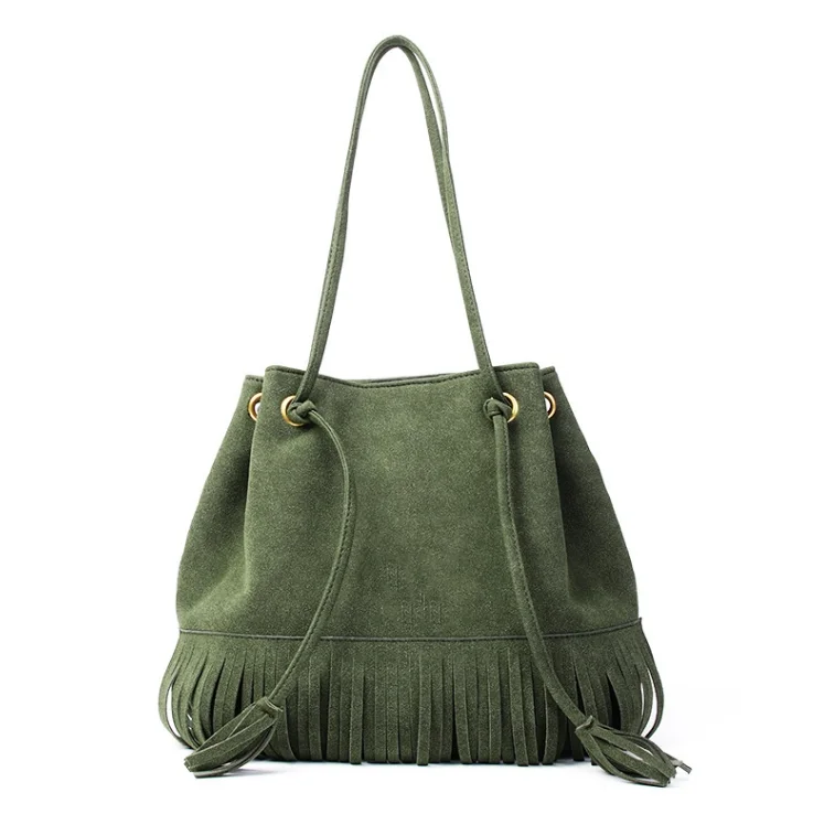 Luxury Bucket Bag for Women High Quality Italian Suede Leather Designer Handbags Cosmetic Cases