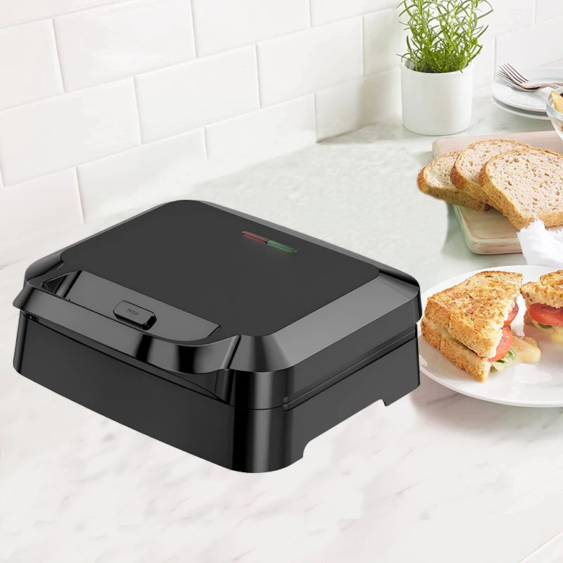 Household S/S Decorative Sheet Non-Stick Option Different Plate Power on & Ready Indicators 2 Slice Sandwich Fish Waffle Maker