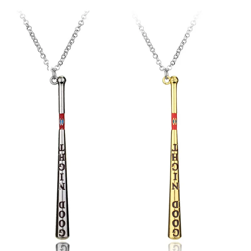 best-selling X Task Force suicide squad Harlequin baseball bat necklace pendant  letter necklace