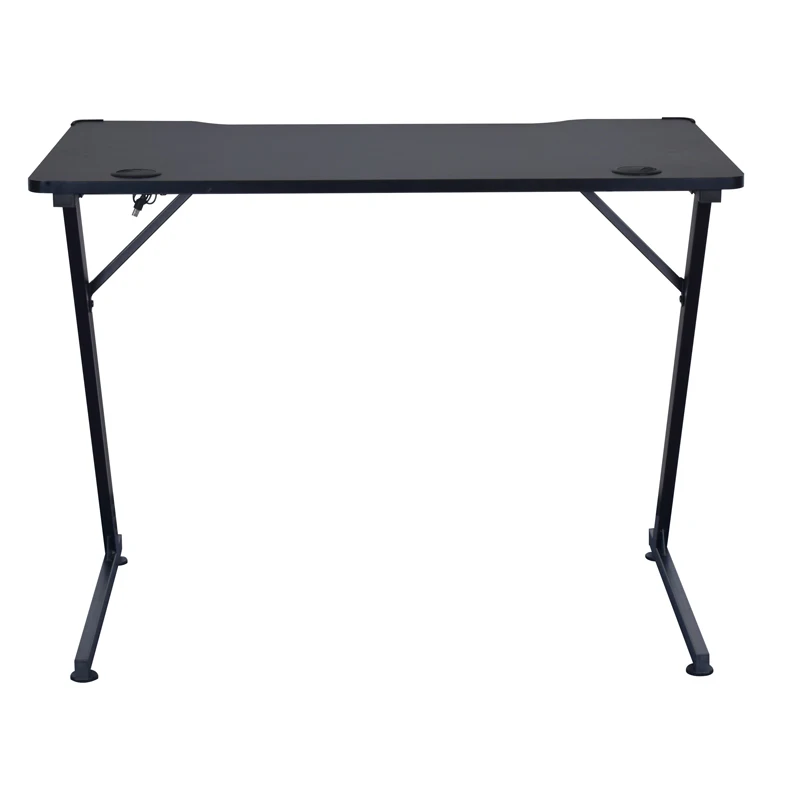 High Quality Z Shape RGB Gaming Table Mesa Gamer Racing Style Computer Gaming Desk With Cup Holder for PC