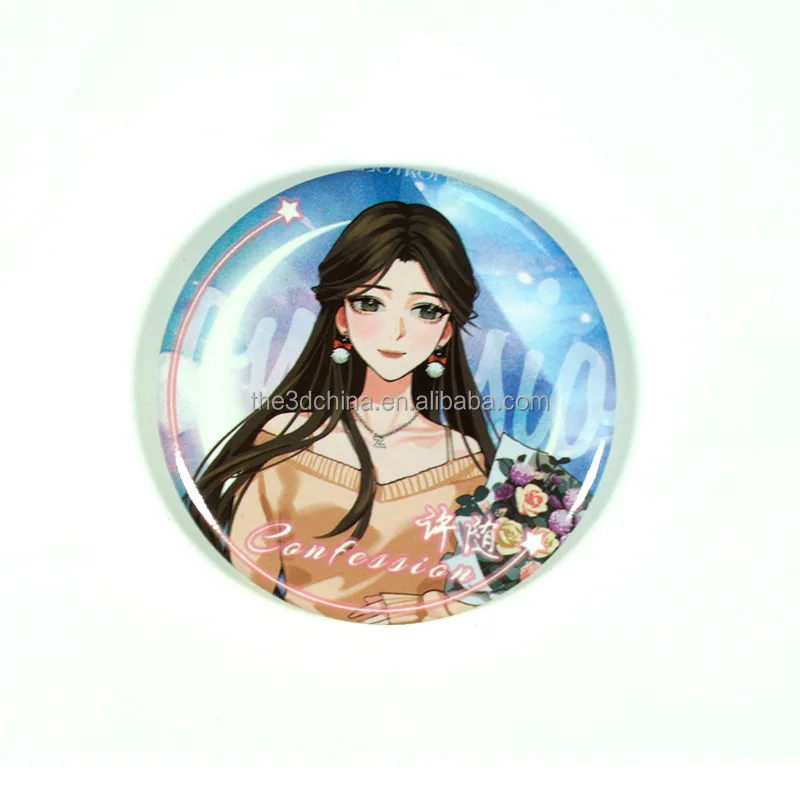 Lapel Badges Custom 3d Lenticular Printing cartoon hard enamel pin badge anime Metal Anime Badges