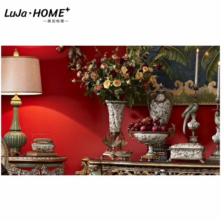 Wholesale Retro Style Craft Ginger Jars Luxury Home Decor Chinese Floral Vase Ceramic Porcelain Flower Vase