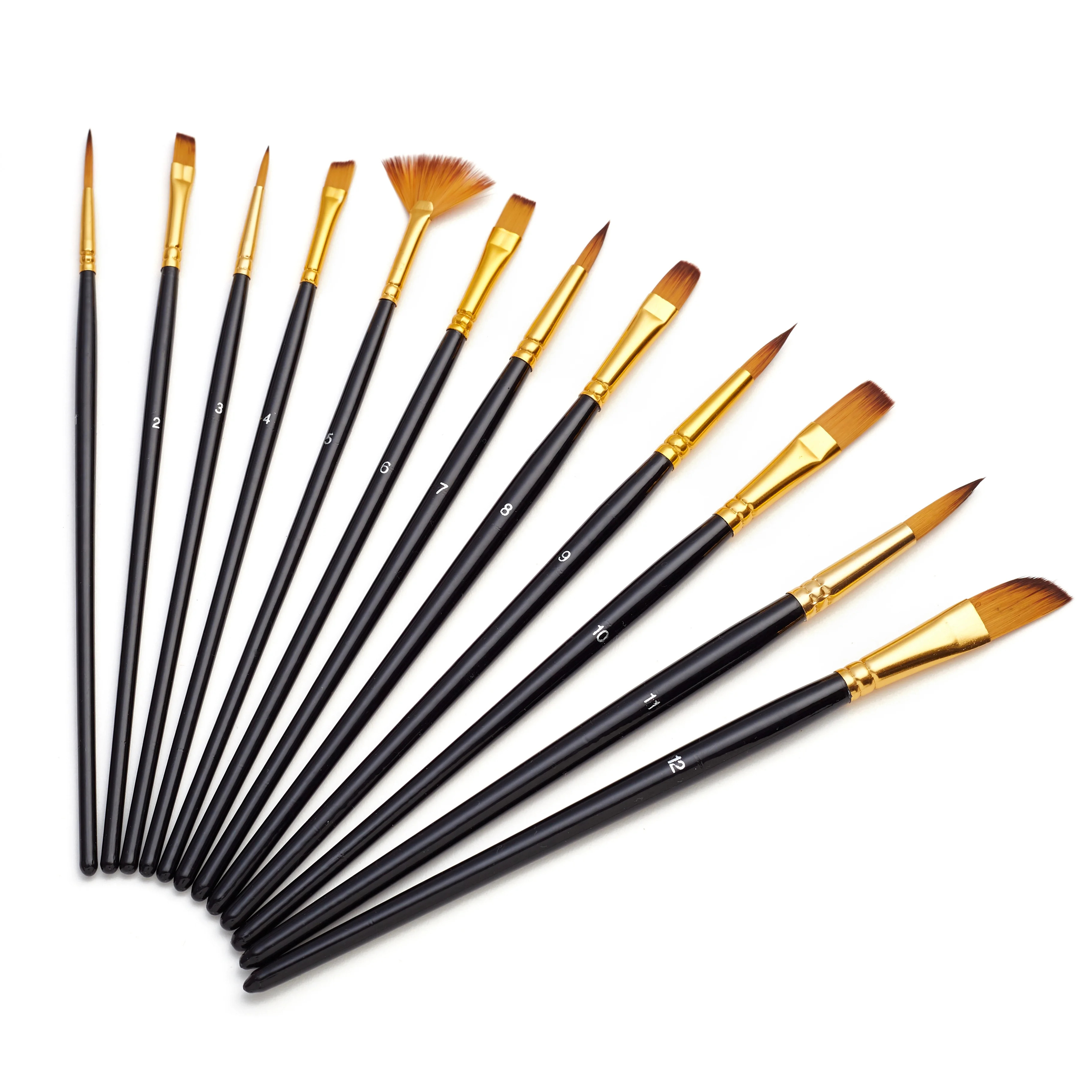 12pcs/set Hook Line Acrylic Fine Detail Paint Brush Artist Set For Art Painting Watercolor/oil Painting/acrylic