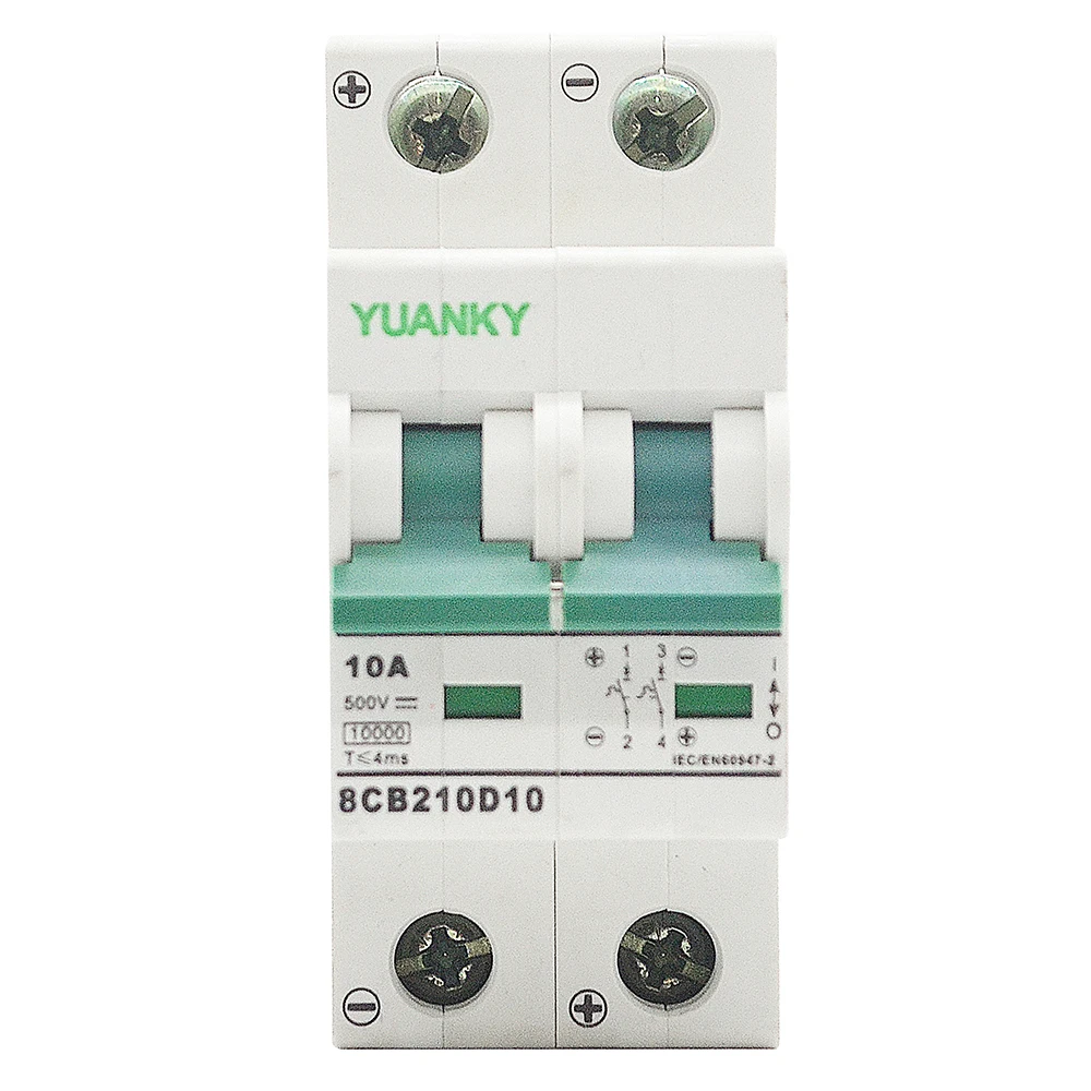 YUANKY 2p dc mcb 6ka 440v mini disjuntor 400a dc mcb DC mini автоматический выключатель
