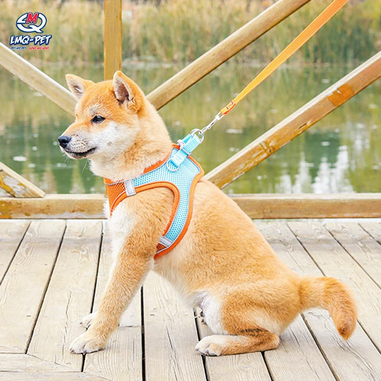 Pet Harness Adjustable Breathable Reflective Pet Harness Leash Set with Reflective Tape Cat Dog Harness