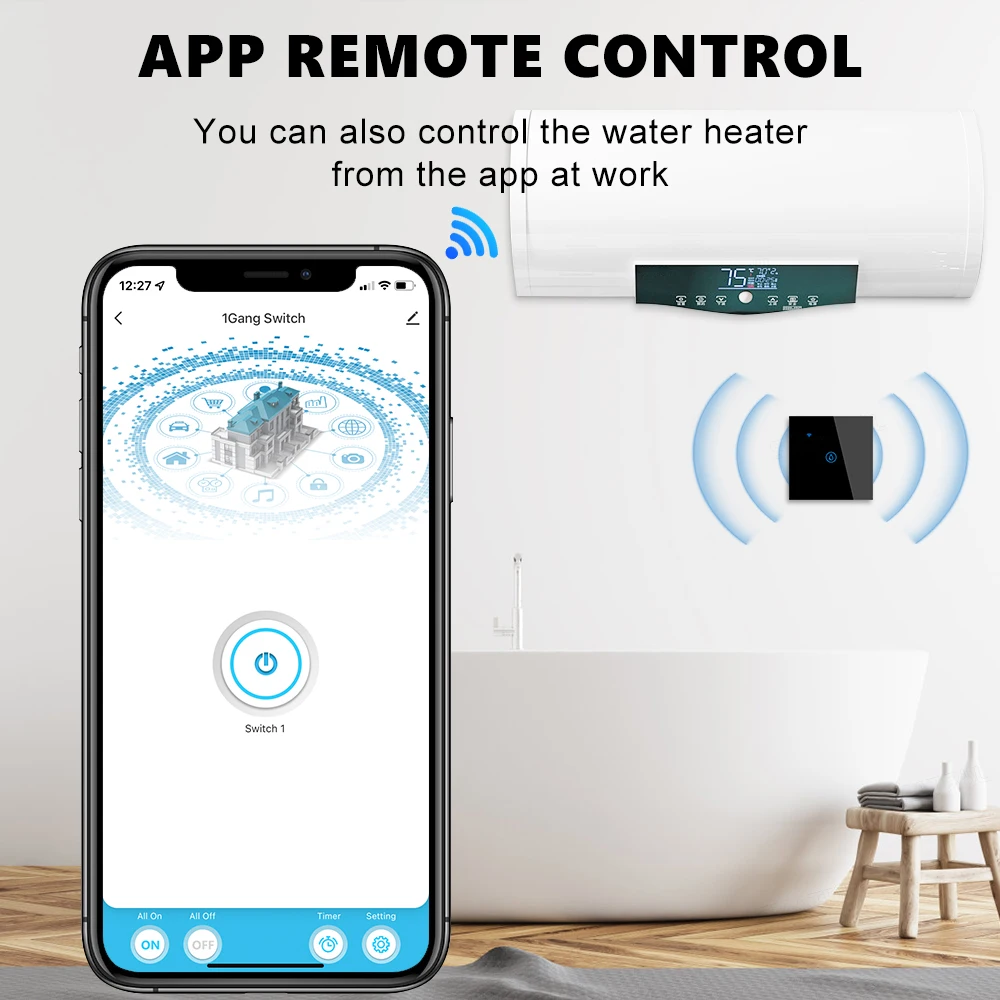 SMATRUL 40A Tuya Smart Wifi водонагреватель бойлер сенсорный выключатель кондиционер свет ЕС настенная электрическая приложение для Alexa Google