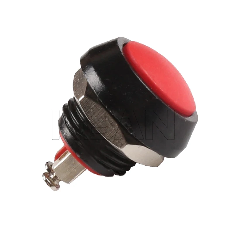 UL Domed head switch metal black momentary small round 12mm latching push button switch
