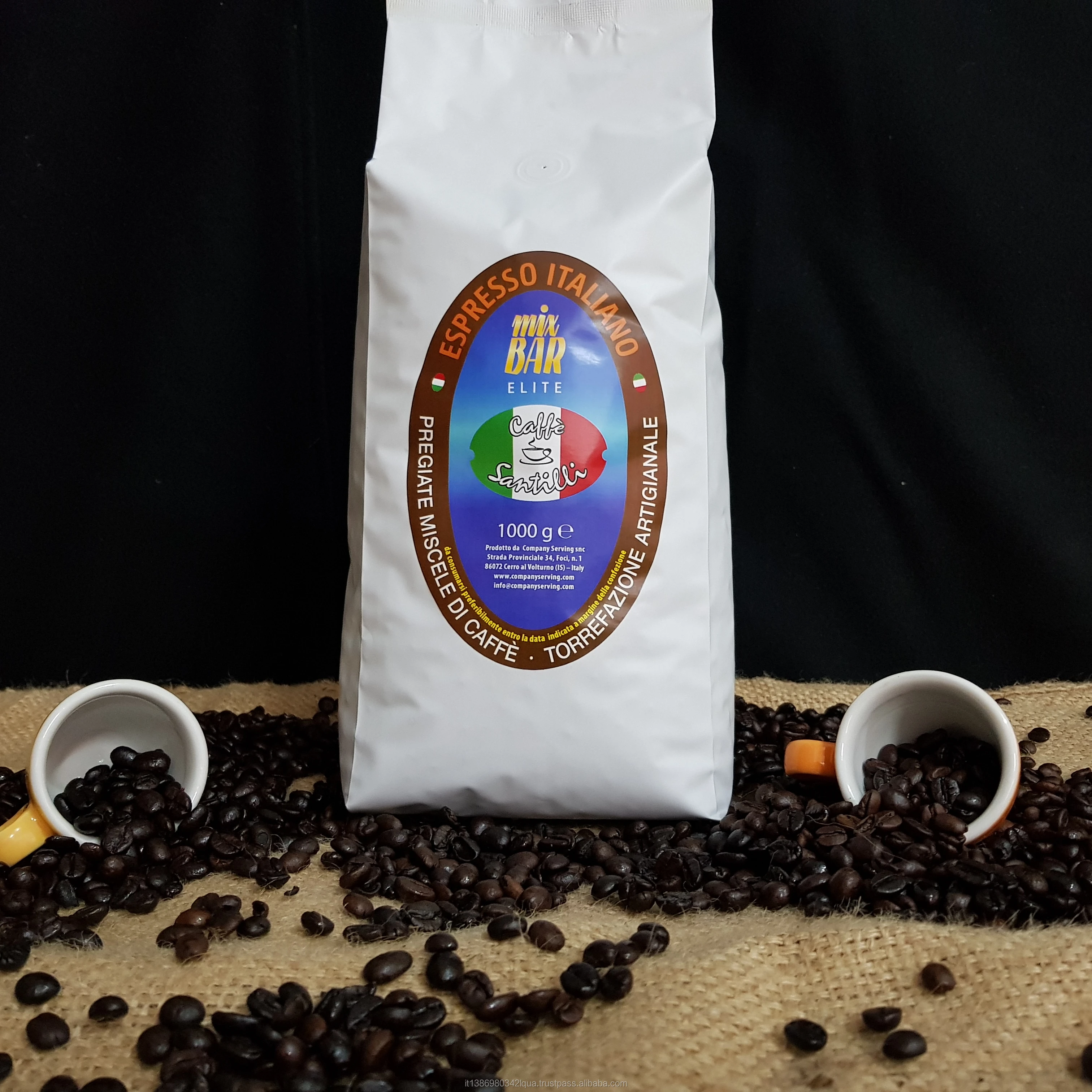 
Santilli Caffe Gourmet Caffe Mix Elite Non Decaffeinated Roasted Coffee Beans for Coffee Machines Espresso Made in Italy 