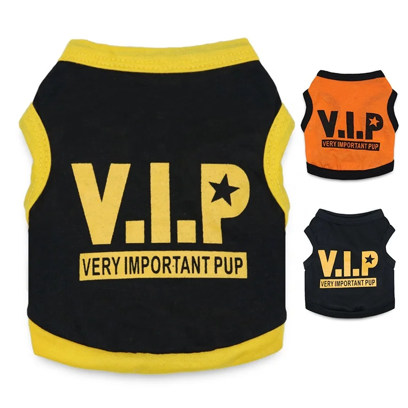 Классный VIP пользовательский летний аксессуар для домашних животных очень важный костюм щенков Забавный принт хлопковая одежда собак устойчивая маленьких