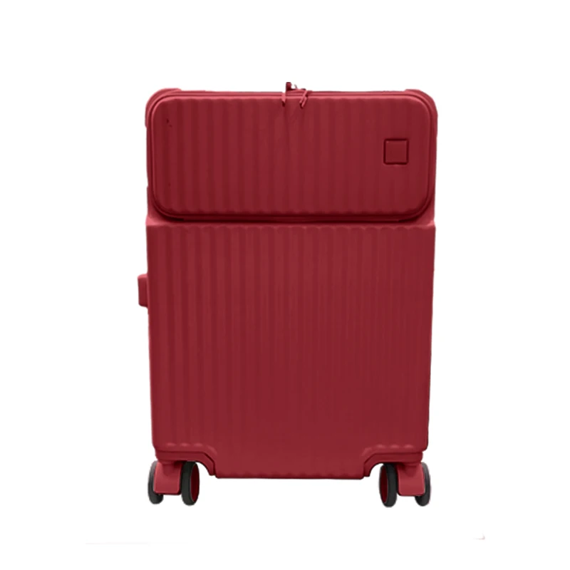 Manufacturers Custom Logo ABS PC Material USB Charging Port Customizable LOGO TSA LOCK Hard Front Opening Luggage