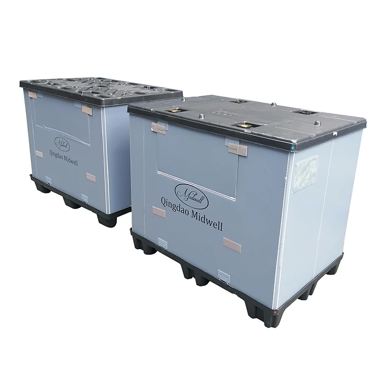 Collapsible Box Plastic Corrugated Pallet Sleeve Box Foldable Plastic Gaylord Container For Logistics Transport