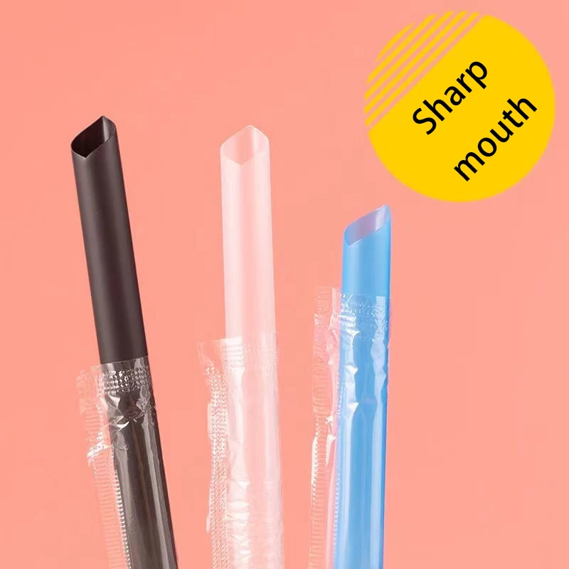 Drinking Colorful Bubble Tea Plastic Straws Food Grade Straw Straight Drink Independent Packing Disposable Party PP Plastic BRXG