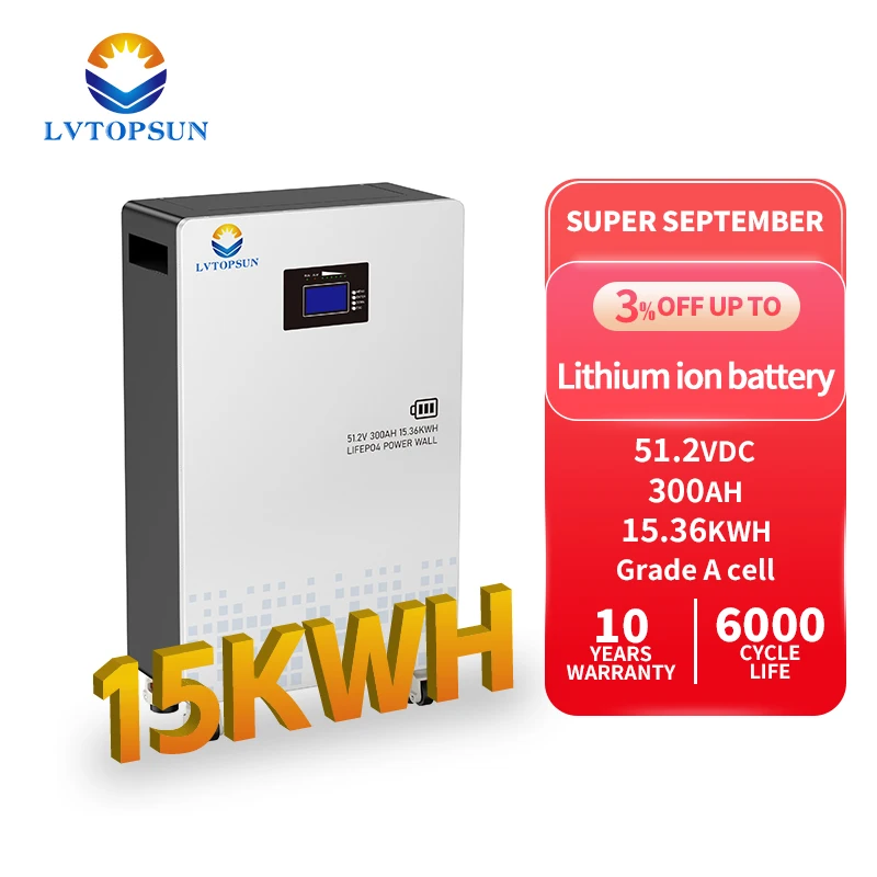 LVTOPSUN солнечные батареи 48 В 15 кВтч 300 А · ч