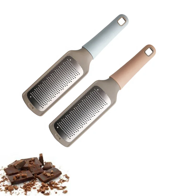 High quality kitchen accessories rubber handle manual stainless steel etched vegetable cheese grater