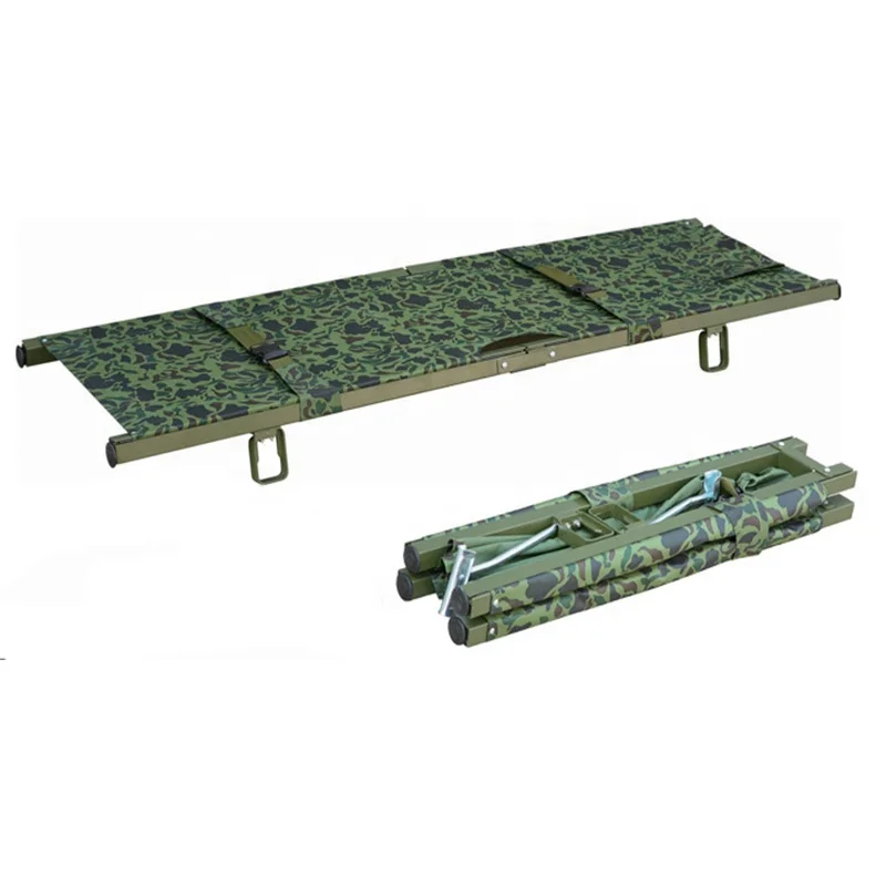 Hospital portable folding stretcher canvas with two parts emergency Army Green Military stretcher
