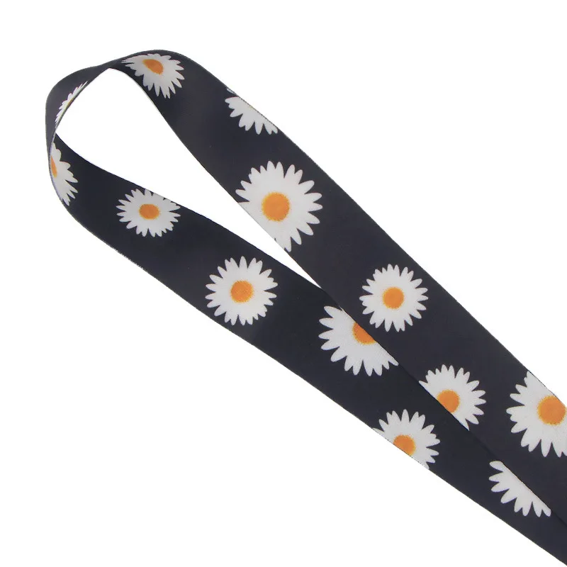 Factory Providers Cartoon Fresh Daisy Custom Printing Lanyard Sublimation Polyester Lanyard Key Chains With Phone Cord