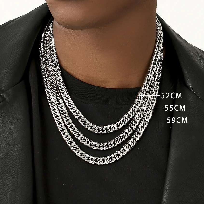 Fashion jewelry European style hip hop Cuba chain with chain street accessories tide male necklace