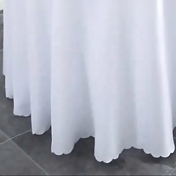 Factory Custom 120 inch Polyester White Round Tablecloth Party Wedding Table Cloths For Events