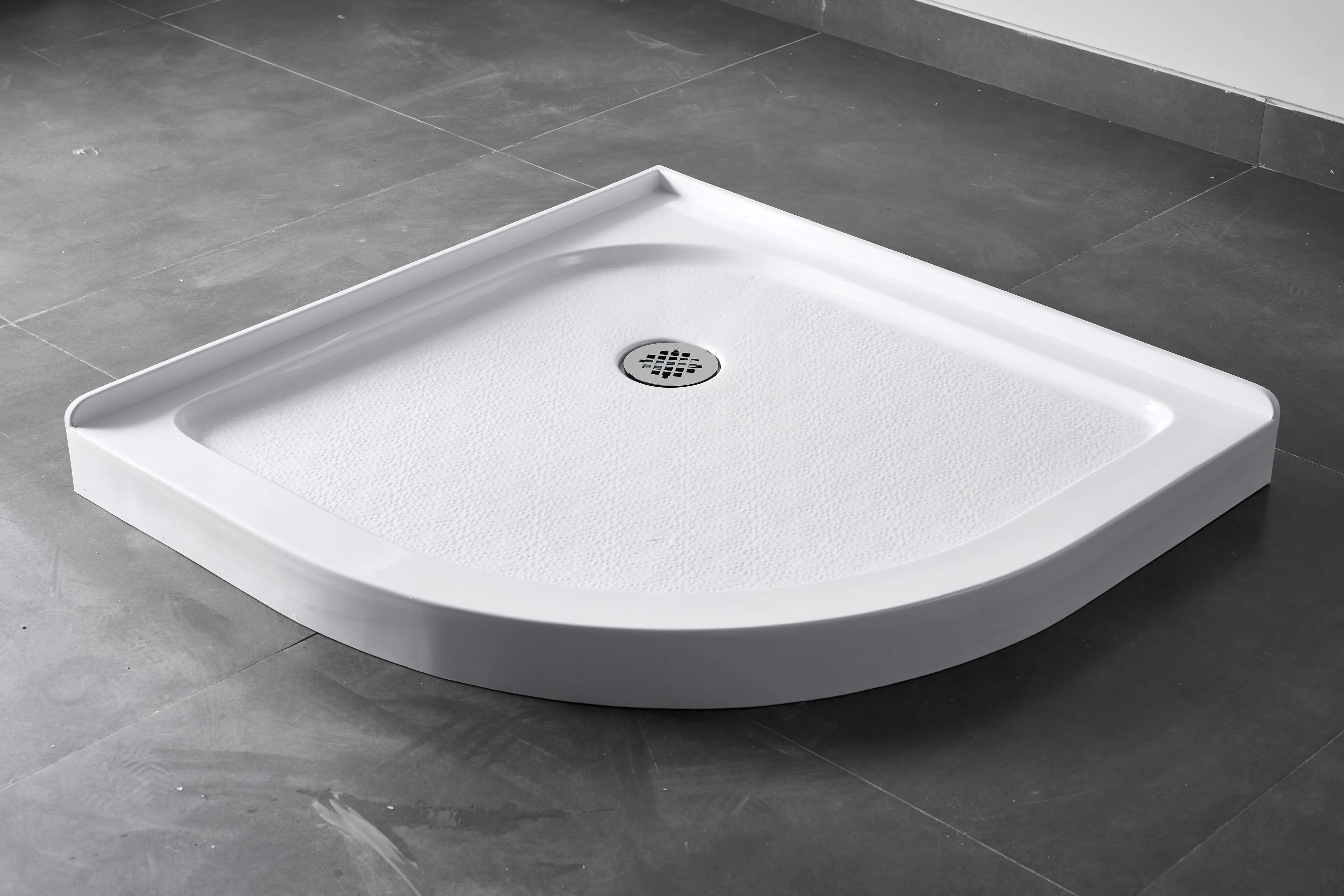 Made in China 36 in. L x 36 in. W Corner Shower tray base High-gloss white scalloped shower tray with corner drain RV basin base