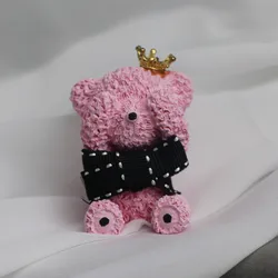 White Cute Ceramic Teddy Bear Shaped Car Vent Clip Air Freshener Essential Oil Diffuser Car Interior Decoration Perfume