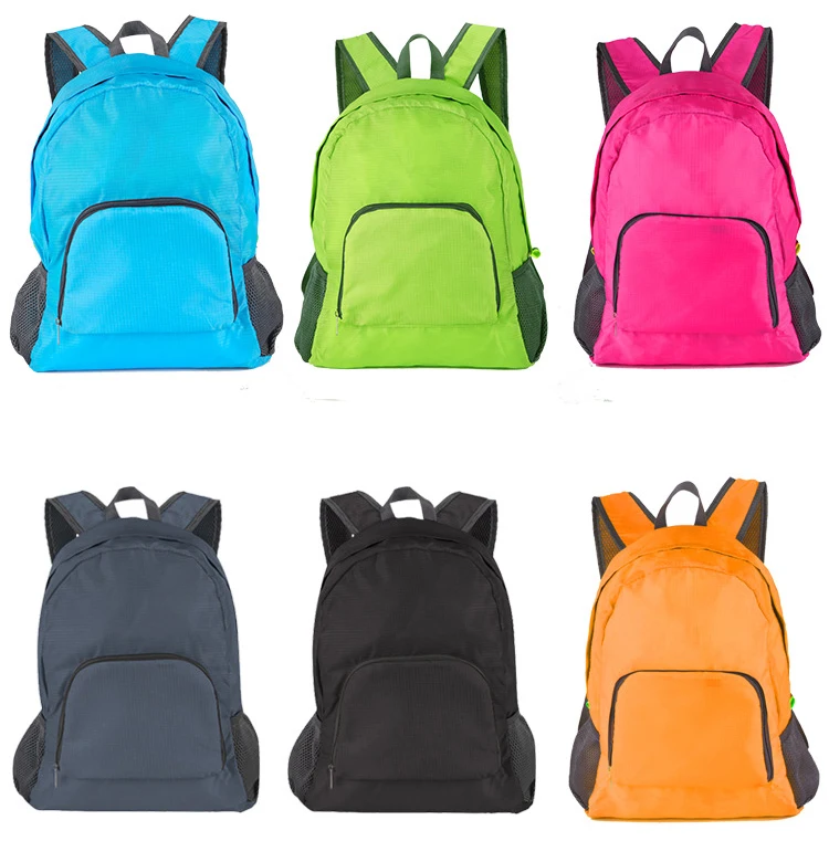 Small MOQ Customized Logo Light-Weight Advertising Promotional Gift Back Pack Unisex Teenager Folding Travel Backpack For Hiking