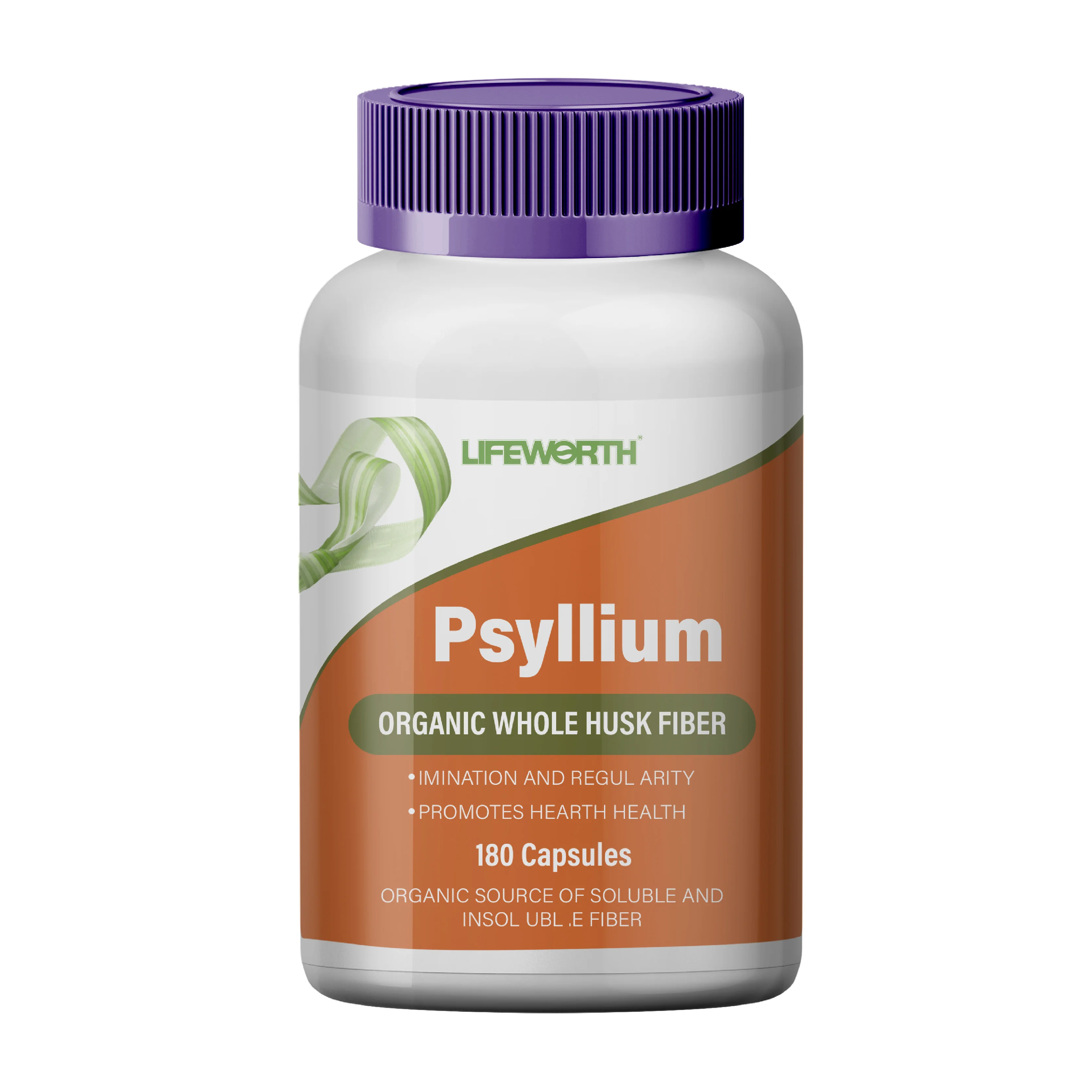 LIFEWORTH Whole Psyllium Husks Herbal Powder Soluble Fiber