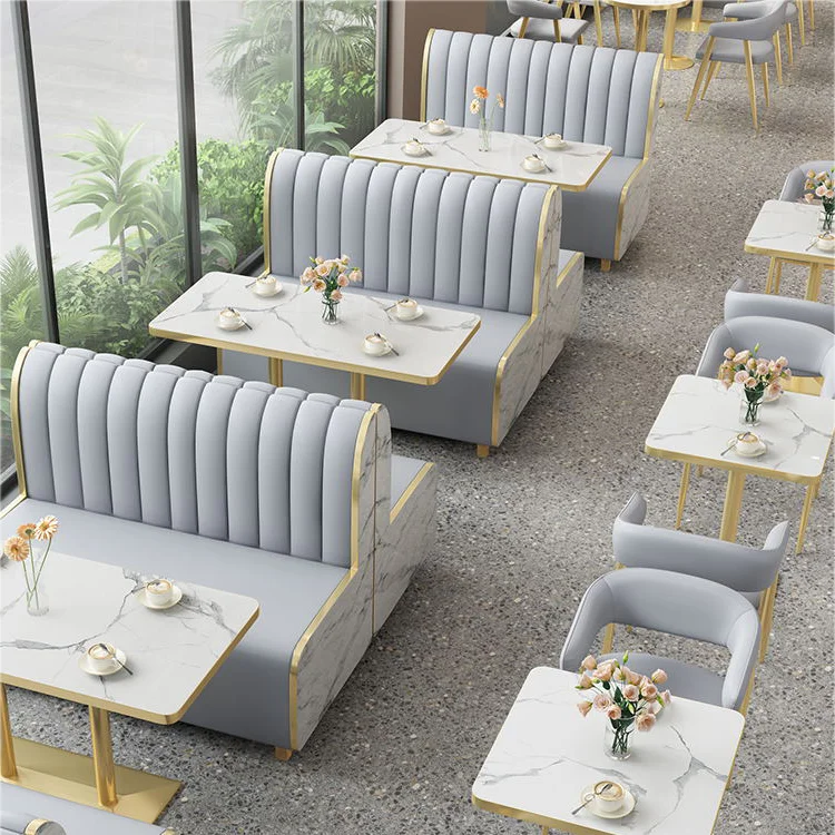 Custom Design Modern Cafe bench seating fast food Restaurant Tables Coffee Shop Furniture Restaurant Booth