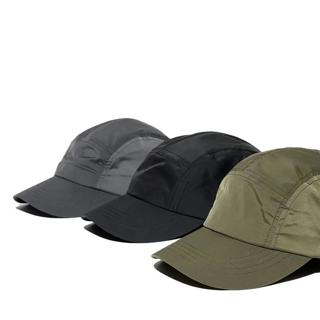 Custom nylon taslon light weight foldable flat brim size adjustable sport cap out door snapback hat