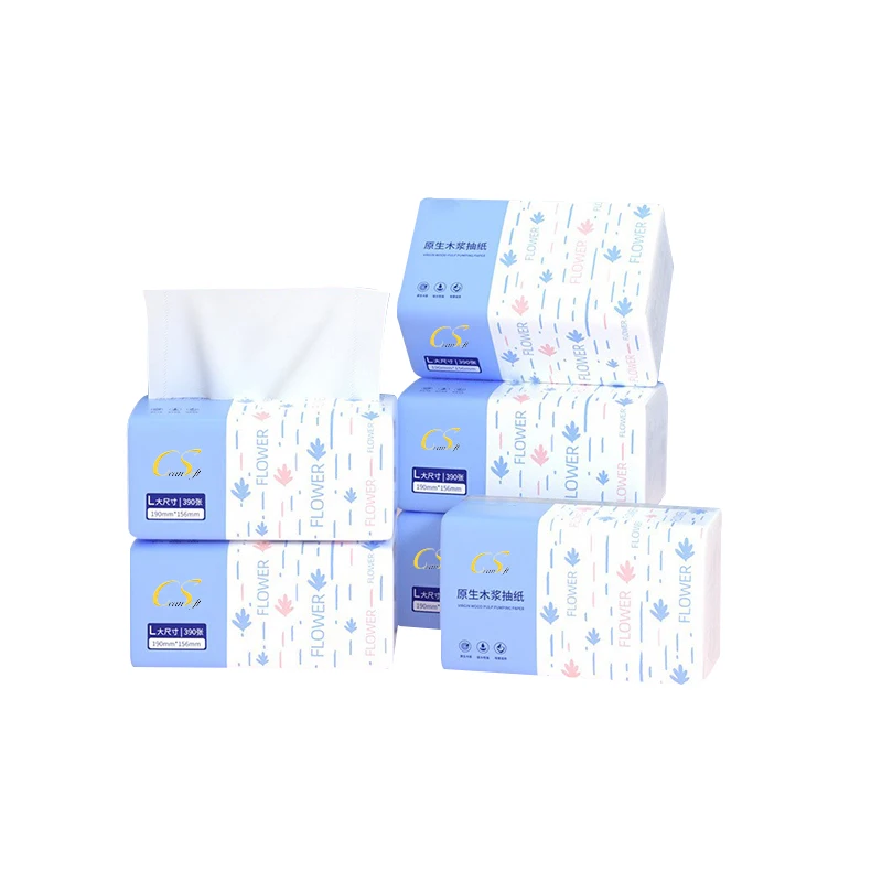 Tissue Facial Thick Disposable Printed Wood Pulp 2ply 3ply Soft Pack Facial Tissue Paper