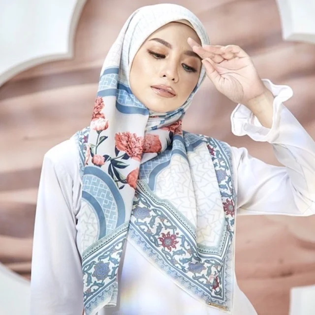 high quality digital printing square shawl hijab cotton voile 2022 tudung bawal bidang 60 leopard