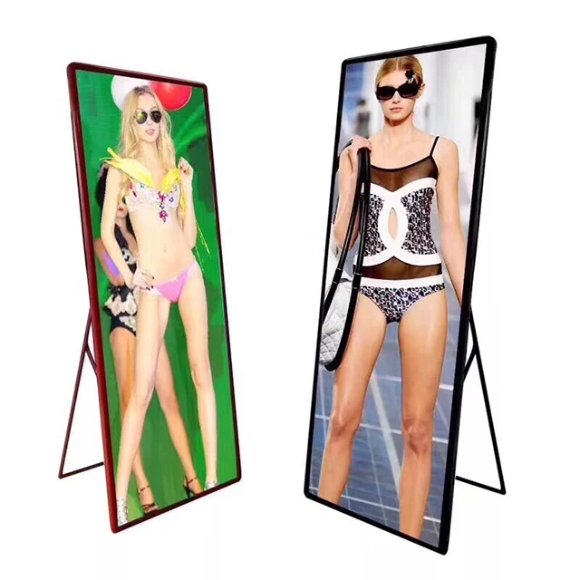 HD ultra thin indoor P2.5mm standing poster screen led display mirror screen