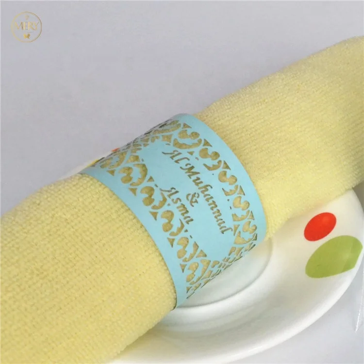 Wedding centerpieces laser cut custom paper filigree napkin rings