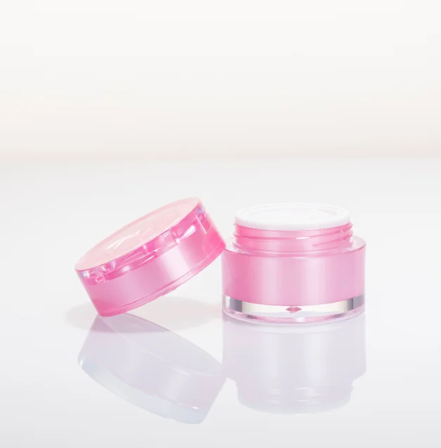 
Wholesale Cosmetic Packaging 10g 20g 30g Cosmetic plastic cream jar round skin care product jars with rose cap CYT19010-G2 