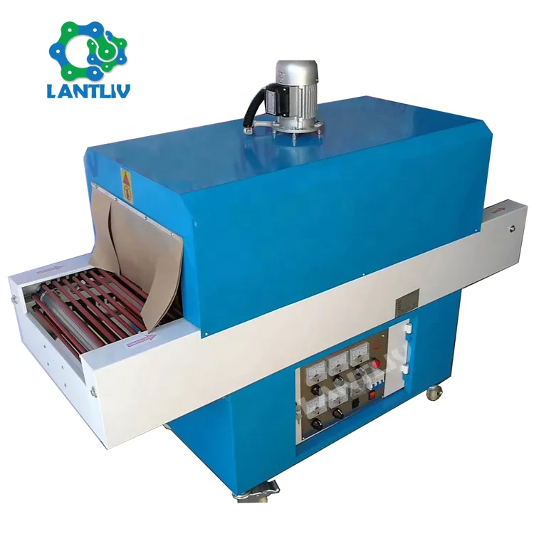 Thermal Film Wrapping Tunnel Chain Portable Far Infrared Quartz Tube Heating Small Vertical Type PVC POF Film Shrink Machine