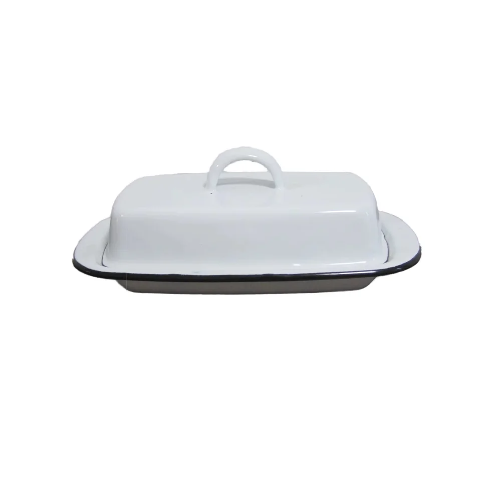 New Custom Pattern Classic Design Metal Butter Dish with Lid Eco-Friendly Square Plate Dish Pack for Daily Home or Party Use