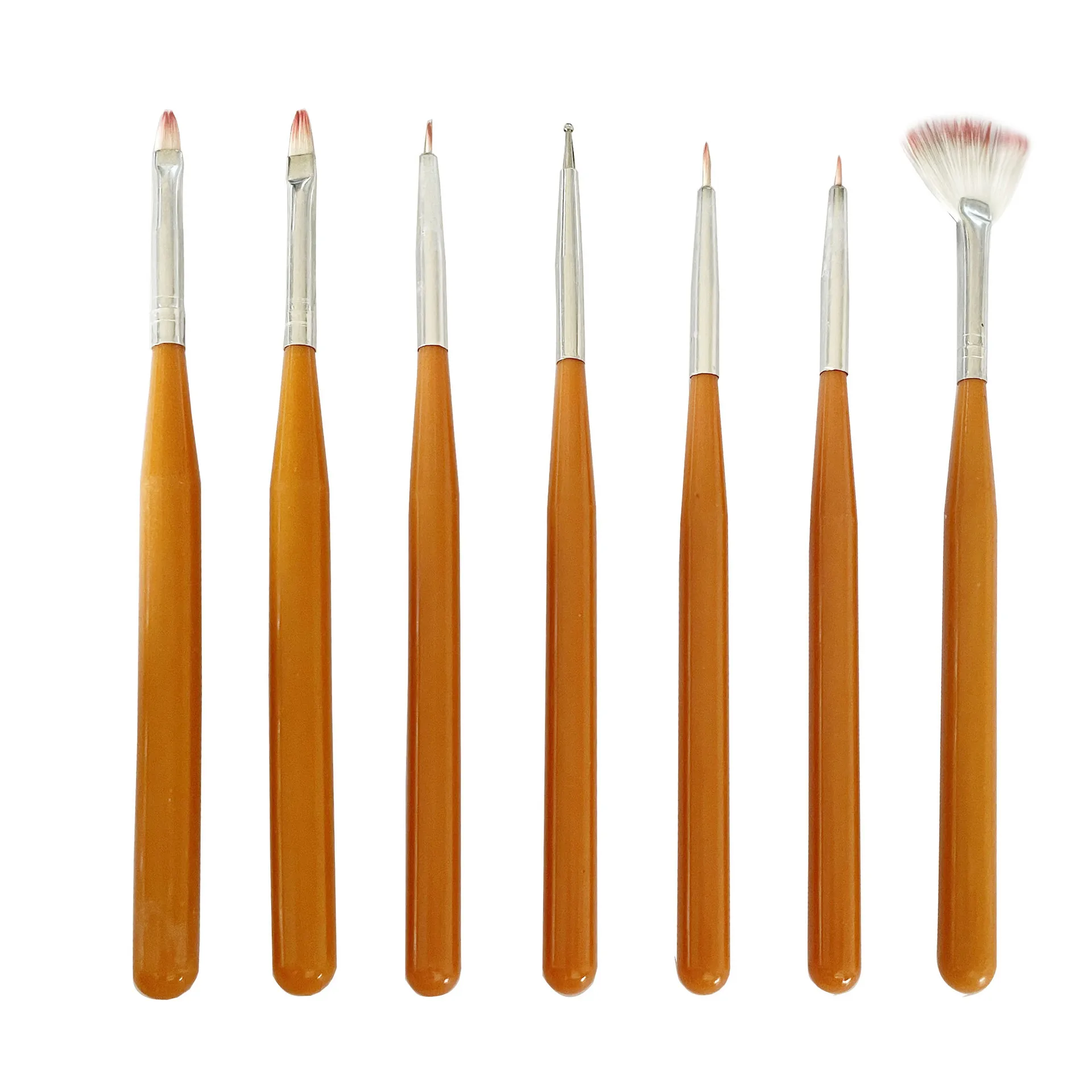 Nail art tools short rod 7 pieces painting brush hook flower /drawing/dot drill pen nail art brush nail art tool
