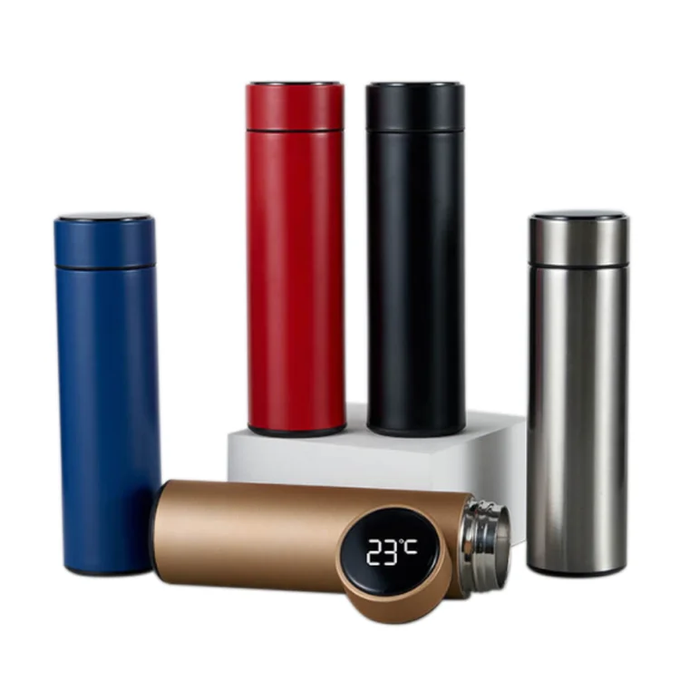 Термомаркер с двойными стенками, нержавеющая сталь, электронный светодиодный индикатор температуры