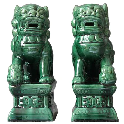  Трехцветные глазурованной керамики династии Тан искусство удачи Foo Dog размещения