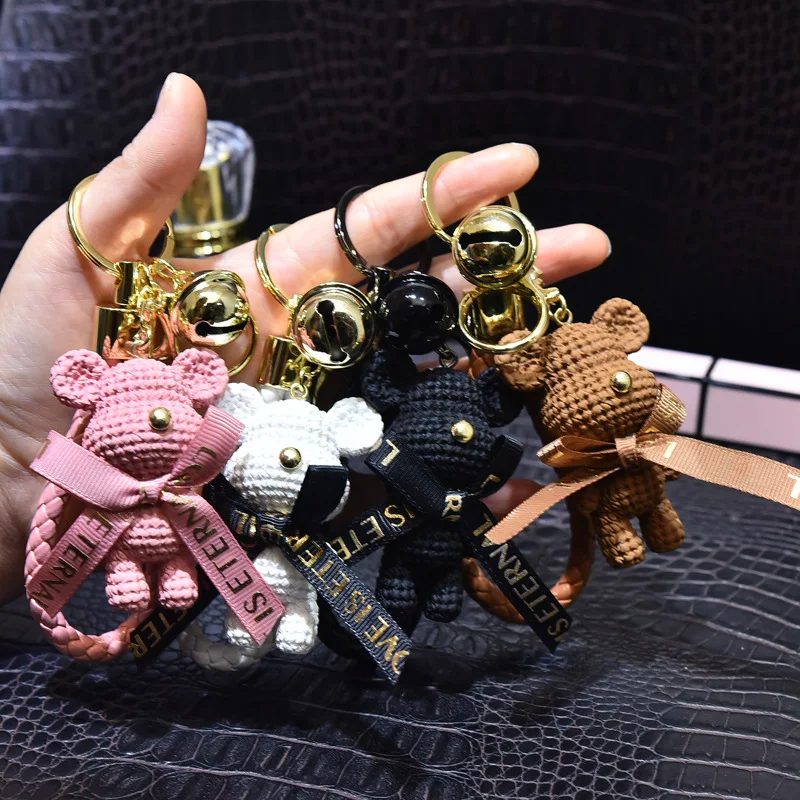 Hot Selling Resin Bear Keychain Trend 3D Cartoon Keyring Pendant Key Chain Accessories
