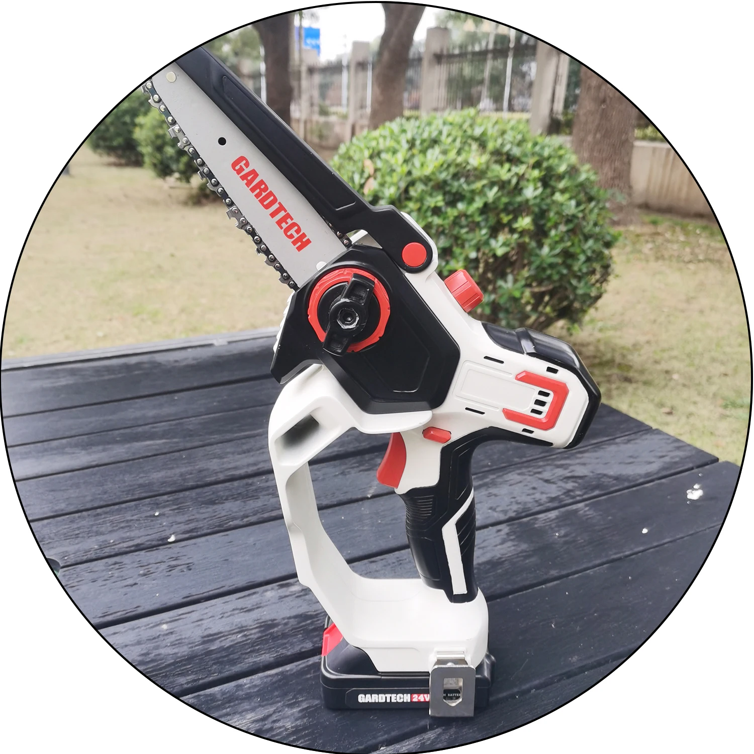 Vertak 20V Rechargeable Battery Lithium Chain Saw Handheld Household Portable Cordless Chainsaw with Security Lock