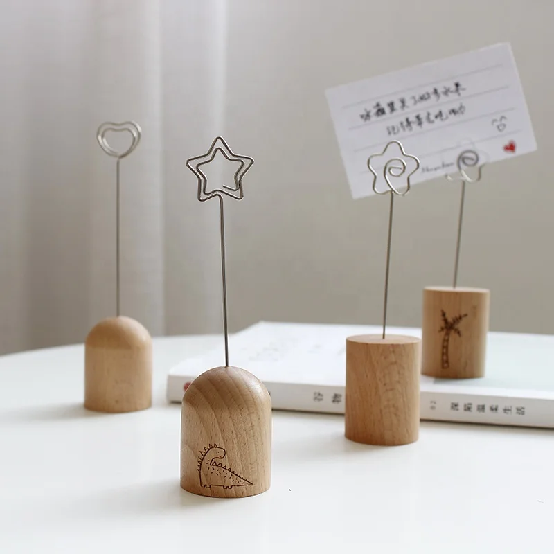 Mini Wooden photo memo Clip Cube Memo Paper Clip