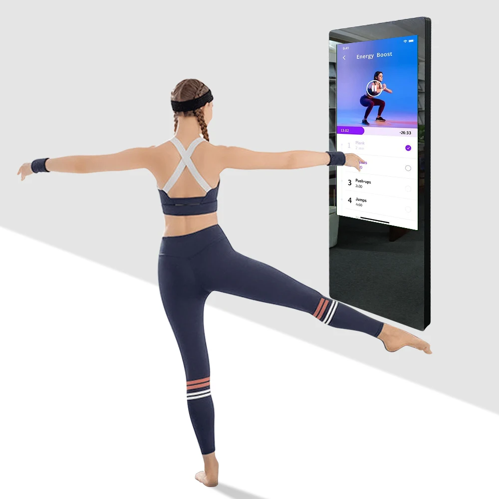 43 inch Gym Smart Fitness Mirror LCD Interactive Home Workouts Smart touch screen Mirror display