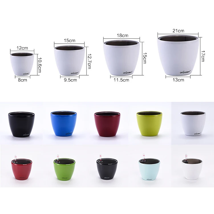 White Plastic Resin Planter Pots for Outdoor Garden Decor HG-0812-1 Succulents Orchid for Home Use