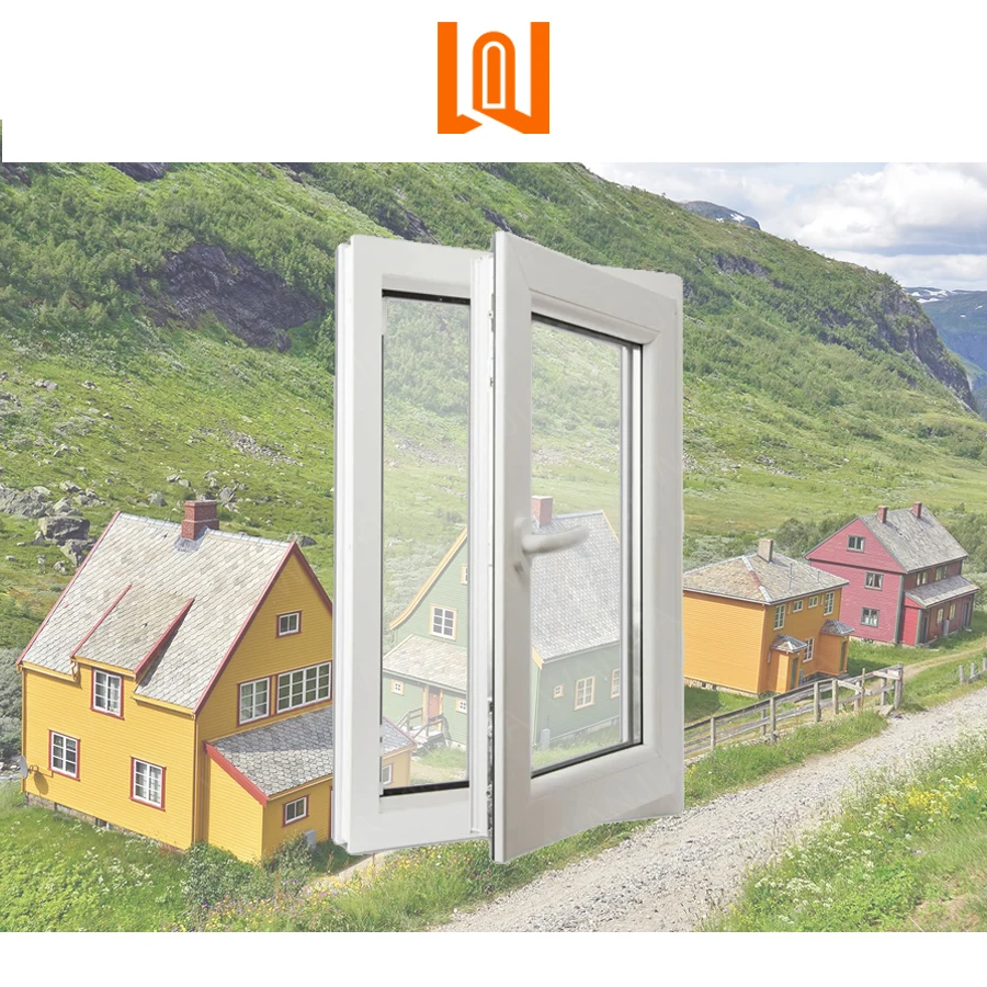 WANJIA European Style High Quality Residential Exterior Vinyl Glass Windows UPVC Casement PVC French Window
