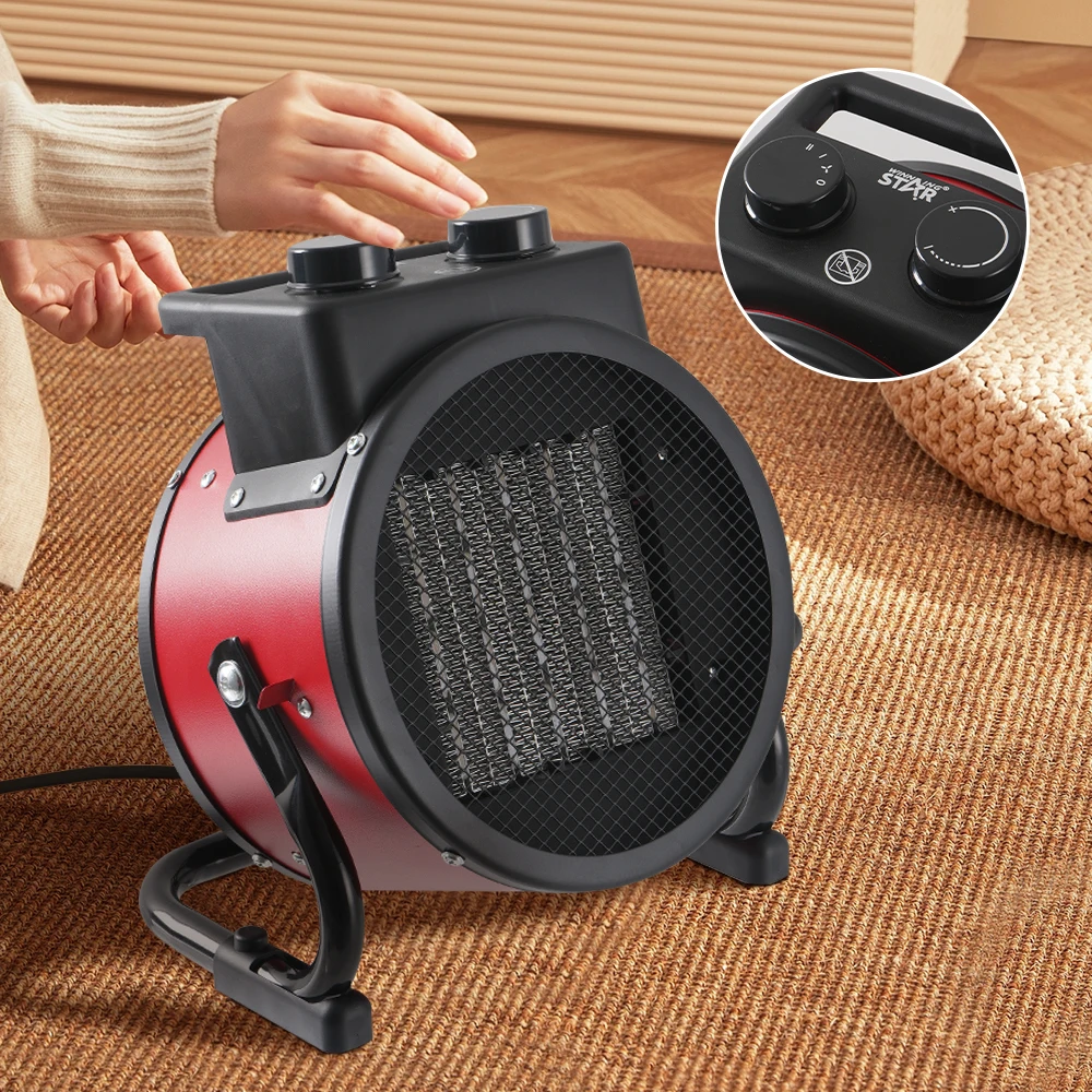 WINNING STAR ST-4085 Mini Free Standing Portable 2400W Hot Air Blower Electric PTC Space Round Fan Heater Element With Handle