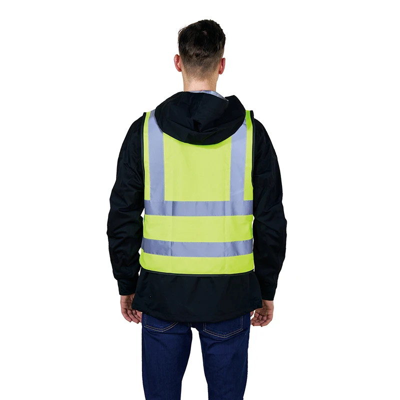 R121-ZP  Customized Logo Safety Warning Hivi Vest Highly Visibility Reflective Tape Warning Kacket Outdoor Construction
