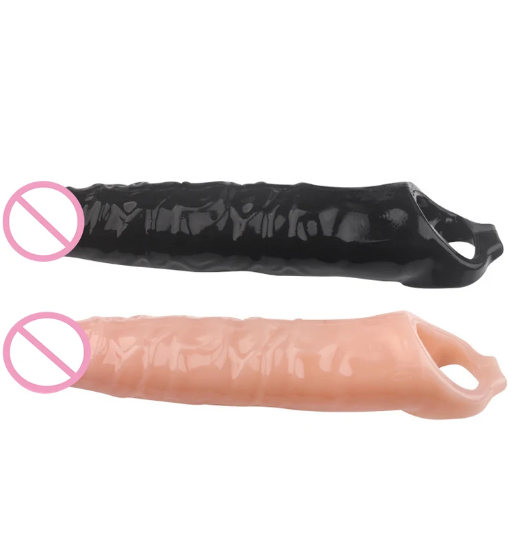 Realistic Condom Reusable Penis Sleeve Enlargement Condoms Male Cock Extender Dildo Enhancer Intimate Goods Sex Toys for Men