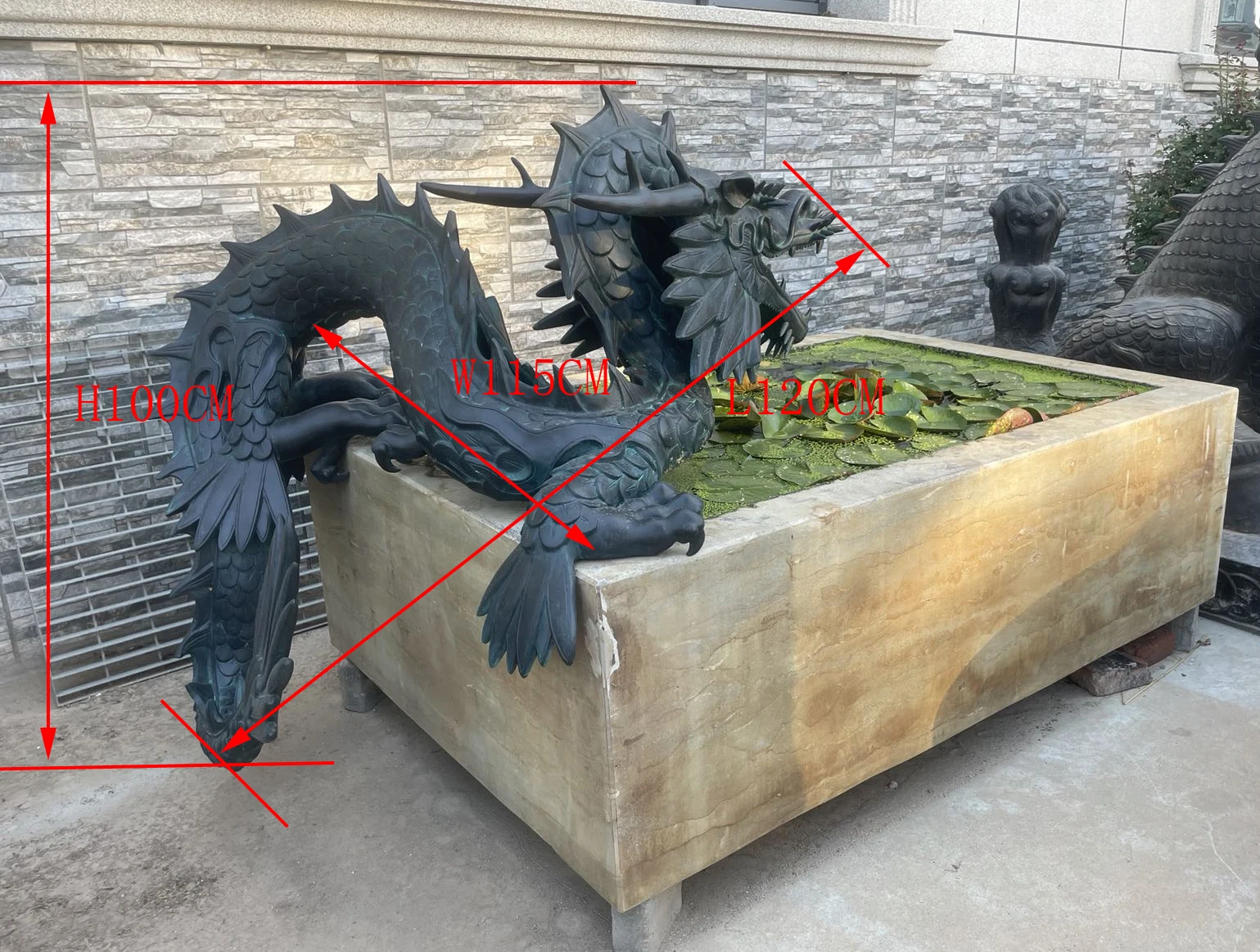 Manufacture brass handicraft custom design art metal crafts different size golden dragon statue sculpture