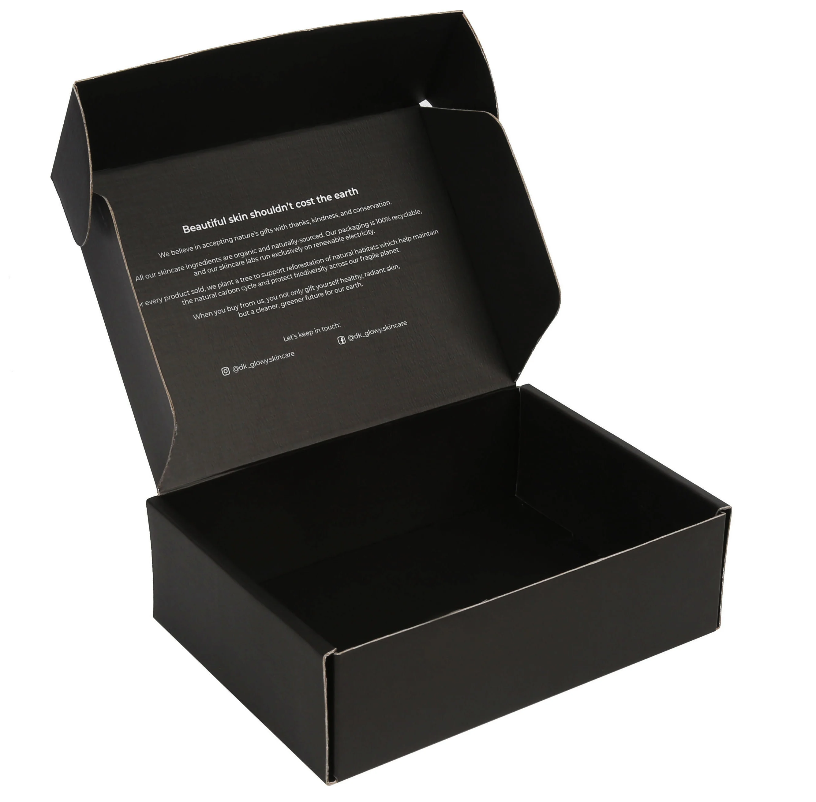 Ecommerce corrugated tuck top skincare mailer box recycled clothing packaging boxes black shipping box custom logo
